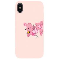 Чохол-накладка TOTO Matt TPU 2mm Print Case Apple iPhone X/XS #54 Pink Pantera Sand pink