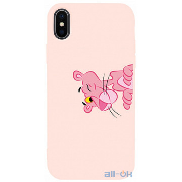Чохол-накладка TOTO Matt TPU 2mm Print Case Apple iPhone X/XS #54 Pink Pantera Sand pink