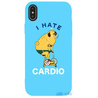 Чохол-накладка TOTO Matt TPU 2mm Print Case Apple iPhone XS Max #5 Hate Cardio Sky Blue