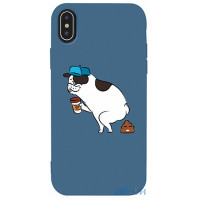 Чохол-накладка TOTO Matt TPU 2mm Print Case Apple iPhone XS Max #50 Mops Kak Navy Blue