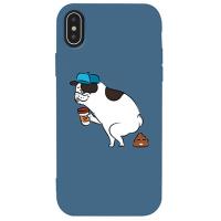 Чохол-накладка TOTO Matt TPU 2mm Print Case Apple iPhone XS Max #50 Mops Kak Navy Blue