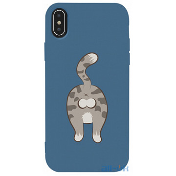Чохол-накладка TOTO Matt TPU 2mm Print Case Apple iPhone XS Max #62 Catzad Navy Blue