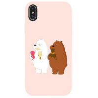 Чохол-накладка TOTO Matt TPU 2mm Print Case Apple iPhone XS Max #66 Bear Icecreame Sand pink