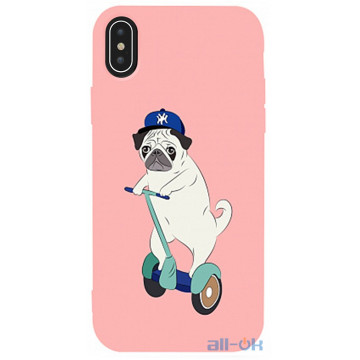 Чохол-накладка TOTO Matt TPU 2mm Print Case Apple iPhone XS Max #2 Dog Skate Pink