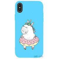 Чохол-накладка TOTO Matt TPU 2mm Print Case Apple iPhone XS Max #3 Unicorn Donut Sky Blue
