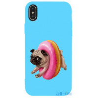 Чохол-накладка TOTO Matt TPU 2mm Print Case Apple iPhone XS Max #34 Dog Donat Sky Blue