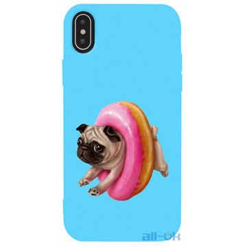 Чохол-накладка TOTO Matt TPU 2mm Print Case Apple iPhone XS Max #34 Dog Donat Sky Blue