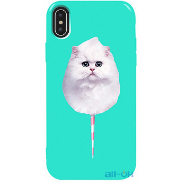 Чохол-накладка TOTO Pure TPU 2mm Print Case Apple iPhone XS Max #9 Cat Candy Mint
