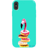Чохол-накладка TOTO Pure TPU 2mm Print Case Apple iPhone X/XS #35 Flamingo Donats Mint
