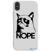Чохол-накладка TOTO Pure TPU 2mm Print Case Apple iPhone X/XS #4 Cat Nope White
