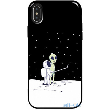 Чохол-накладка TOTO Pure TPU 2mm Print Case Apple iPhone X/XS #40 Ufo Moon Black