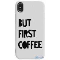Чохол-накладка TOTO Pure TPU 2mm Print Case Apple iPhone X/XS #41 First Coffee White