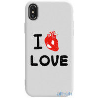 Чохол-накладка TOTO Pure TPU 2mm Print Case Apple iPhone X/XS #42 Love Heart White