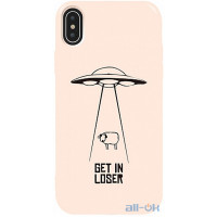Чохол-накладка TOTO Pure TPU 2mm Print Case Apple iPhone X/XS #70 Get Loser Sand pink
