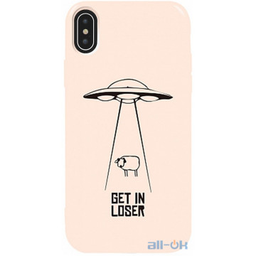 Чохол-накладка TOTO Pure TPU 2mm Print Case Apple iPhone X/XS #70 Get Loser Sand pink