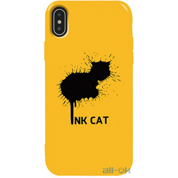 Чохол-накладка TOTO Pure TPU 2mm Print Case Apple iPhone X/XS #48 Inkcat Yellow