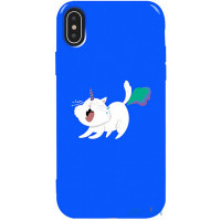 Чохол-накладка TOTO Pure TPU 2mm Print Case Apple iPhone X/XS #6 Cat Puk Blue