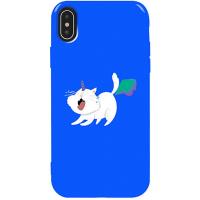 Чохол-накладка TOTO Pure TPU 2mm Print Case Apple iPhone X/XS #6 Cat Puk Blue
