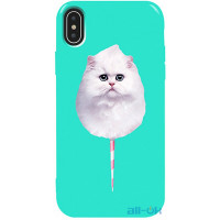 Чохол-накладка TOTO Pure TPU 2mm Print Case Apple iPhone X/XS #9 Cat Candy Mint