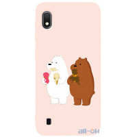 Чохол-накладка TOTO Matt TPU 2mm Print Case Samsung Galaxy A10 #66 Bear Icecreame Sand pink