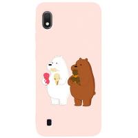 Чохол-накладка TOTO Matt TPU 2mm Print Case Samsung Galaxy A10 #66 Bear Icecreame Sand pink