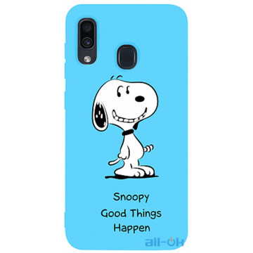 Чохол-накладка TOTO Matt TPU 2mm Print Case Samsung Galaxy A20/A30 #64 Snoopy Sky Blue