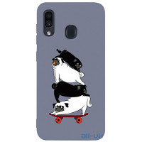 Чохол-накладка TOTO Matt TPU 2mm Print Case Samsung Galaxy A20/A30 #51 Mops Skate Lavander Grey