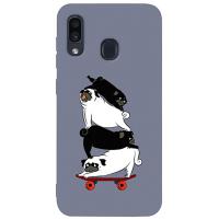 Чохол-накладка TOTO Matt TPU 2mm Print Case Samsung Galaxy A20/A30 #51 Mops Skate Lavander Grey