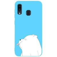 Чохол-накладка TOTO Matt TPU 2mm Print Case Samsung Galaxy A20/A30 #57 Bear Tongue Sky Blue