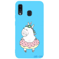 Чохол-накладка TOTO Matt TPU 2mm Print Case Samsung Galaxy A20/A30 #3 Unicorn Donut Sky Blue