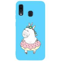 Чохол-накладка TOTO Matt TPU 2mm Print Case Samsung Galaxy A20/A30 #3 Unicorn Donut Sky Blue
