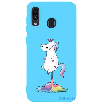 Чохол-накладка TOTO Matt TPU 2mm Print Case Samsung Galaxy A20/A30 #30 Unicorn Puk Sky Blue