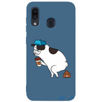 Чохол-накладка TOTO Matt TPU 2mm Print Case Samsung Galaxy A20/A30 #50 Mops Kak Navy Blue