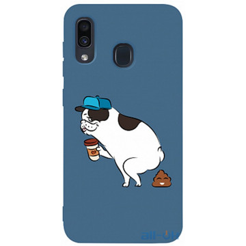 Чохол-накладка TOTO Matt TPU 2mm Print Case Samsung Galaxy A20/A30 #50 Mops Kak Navy Blue