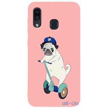 Чохол-накладка TOTO Matt TPU 2mm Print Case Samsung Galaxy A20/A30 #2 Dog Skate Pink