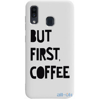 Чохол-накладка TOTO Pure TPU 2mm Print Case Samsung Galaxy A20/A30 #41 First Coffee White