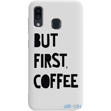 Чохол-накладка TOTO Pure TPU 2mm Print Case Samsung Galaxy A20/A30 #41 First Coffee White