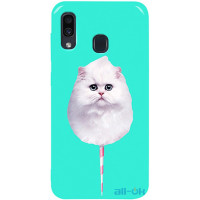 Чохол-накладка TOTO Pure TPU 2mm Print Case Samsung Galaxy A20/A30 #9 Cat Candy Mint