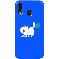 Чохол-накладка TOTO Pure TPU 2mm Print Case Samsung Galaxy A20/A30 #6 Cat Puk Blue