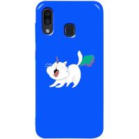 Чохол-накладка TOTO Pure TPU 2mm Print Case Samsung Galaxy A20/A30 #6 Cat Puk Blue