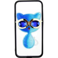 Чохол-накладка TOTO TPU Case Decorative Stones IPhone X Cat Blue