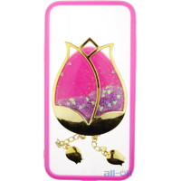 Чохол-накладка TOTO TPU Case Decorative Stones IPhone X Rose Flower Pink