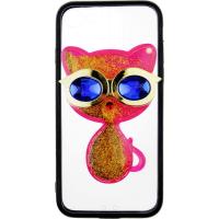 Чохол-накладка TOTO TPU Case Decorative Stones IPhone X Cat Pink