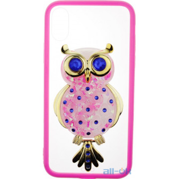 Чохол-накладка TOTO TPU Case Decorative Stones IPhone X Owl Pink
