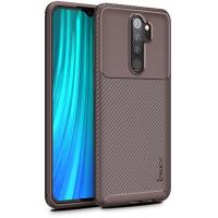 Чохол-накладка Ipaky Carbon Fiber Series/Soft TPU Case Xiaomi Redmi Note 8 Pro Coffee