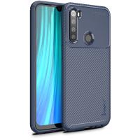 Чохол-накладка Ipaky Carbon Fiber Series/Soft TPU Case Xiaomi Redmi Note 8 Navy Blue