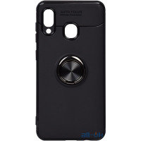 Чохол-накладка TOTO Car Magnetic Ring TPU Case Samsung Galaxy A20/A30 Black/Black