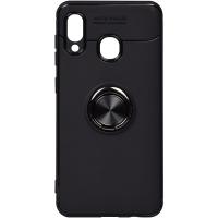 Чохол-накладка TOTO Car Magnetic Ring TPU Case Samsung Galaxy A20/A30 Black/Black