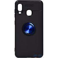 Чохол-накладка TOTO Car Magnetic Ring TPU Case Samsung Galaxy A20/A30 Black/Blue