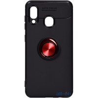 Чохол-накладка TOTO Car Magnetic Ring TPU Case Samsung Galaxy A20/A30 Black/Red